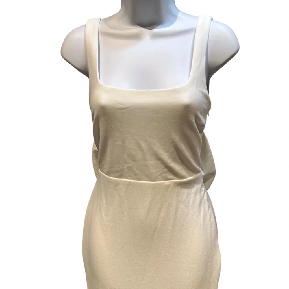 Lulus Loving Fate White Bow Square Neck Backless Maxi Dress Size XS NWT - Picture 7 of 16